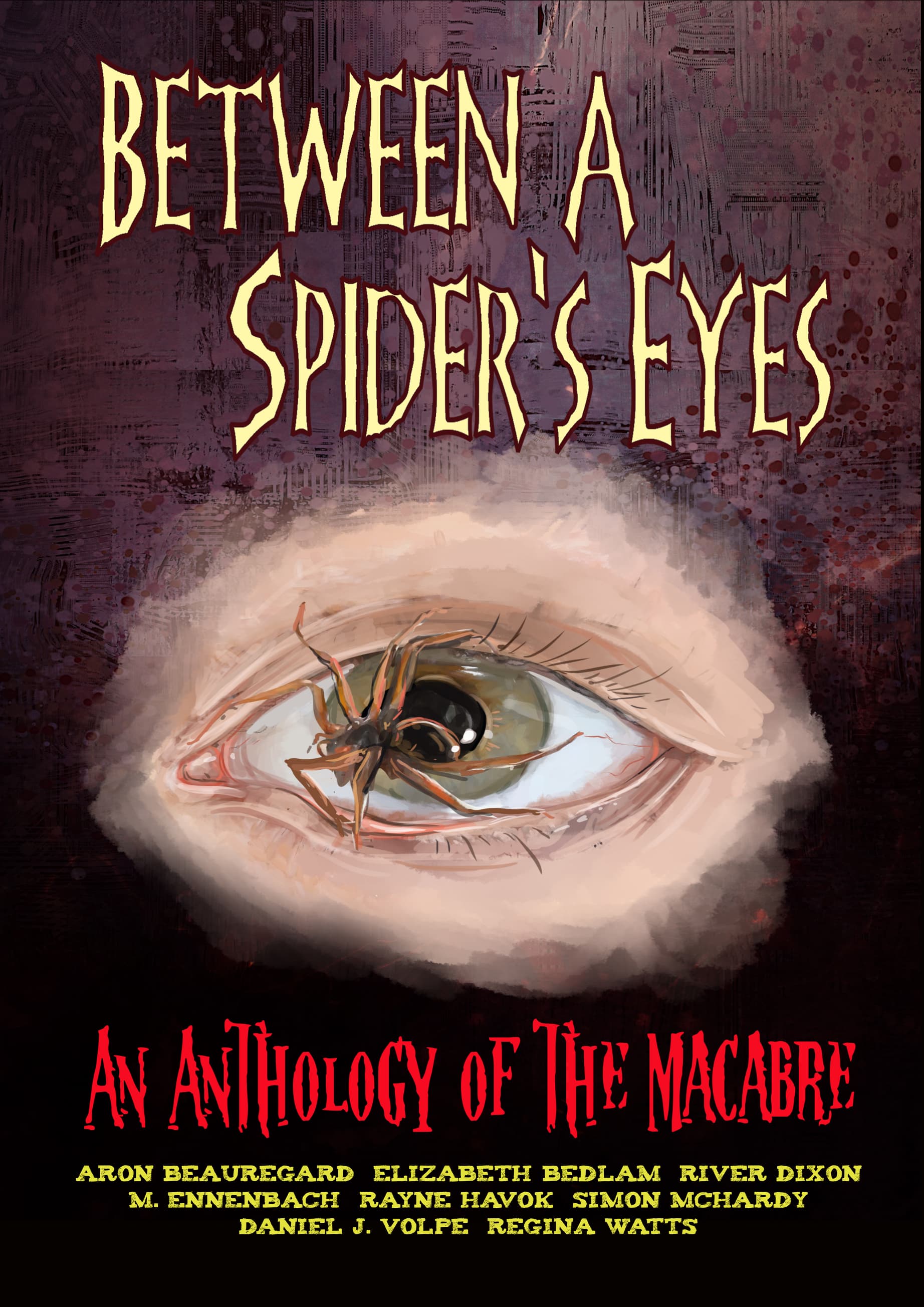 Between A Spider's Eyes: an anthology of the macabre — Simon McHardy, River Dixon, Aron Beauregard, Elizabeth Bedlam, M. Ennenbach, Rayne Havok, Daniel J. Volpe, Regina Watts