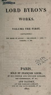 Works. — Lord Byron