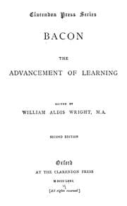 Advancement of learning — Francis Bacon